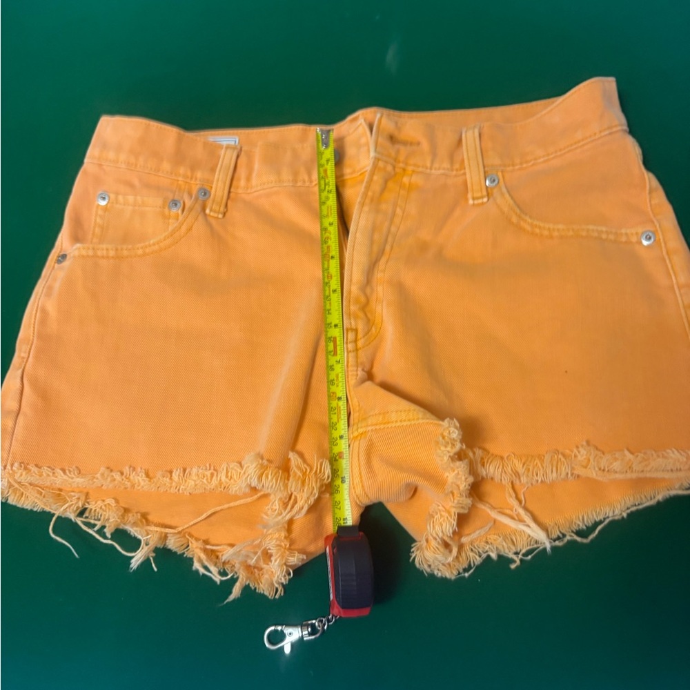 GAP Orange Frayed Hem Denim Shorts